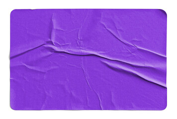 Purple Sticker with Horizontal Creases and Folded Texture