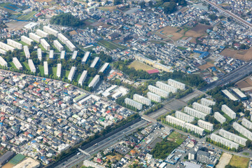 東京都清瀬市の清瀬旭が丘団地付近を空撮