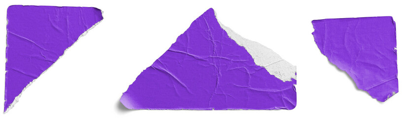 Purple Torn Paper Sticker Pieces