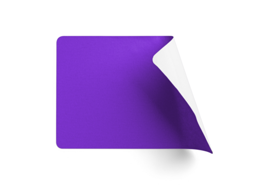 Top-Right Peel Purple Sticker