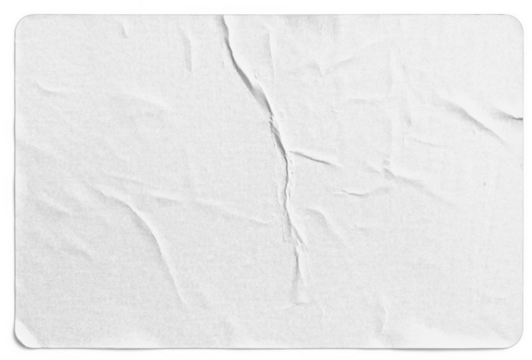 Lightly Worn White Sticker with Minor Curl