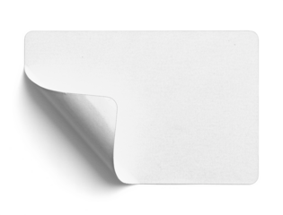 White Sticker Curling from Left Corner