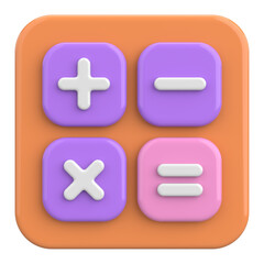 Fototapeta premium Modern Calculator App Icon. 3D Illustration.
