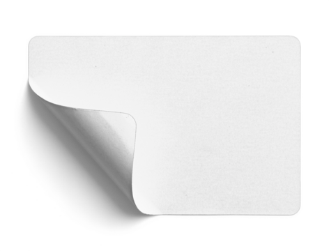 White Sticker Curling from Left Corner