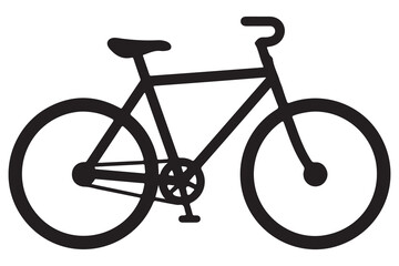 Fototapeta premium Bicycle silhouette icon in black and white minimal design 