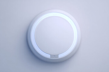 Iris scanner security device with circular design and soft white light for advanced biometric eye identification technology in modern access control system