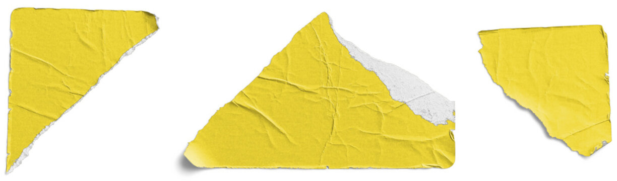 Yellow Torn Paper Sticker Pieces