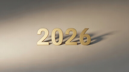 New Year 2025 numbers placed on elegant neutral background