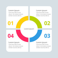 Obraz premium Infographics Square Chart. Infographic Four Options.