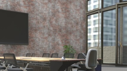 meeting room image background of a modern office created by 3D modeling.