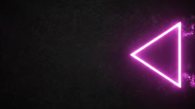 Seamless loop of a neon magenta geometric shape rapidly disappearing and leaving a subtle, decaying afterimage on a dark gray background afterimage, design, modern