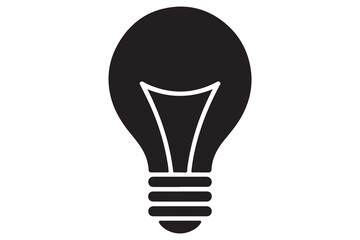 Obraz premium Light bulb silhouette icon in simple black and white background 