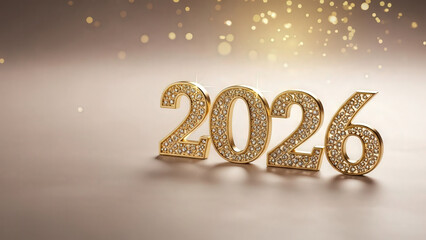 New Year 2026 numbers placed on elegant neutral background