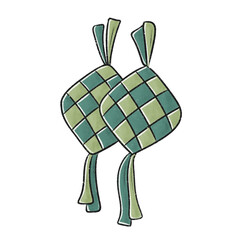Hand drawn of ketupat