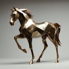Golden horse sculpture symbolizing strength and fortune