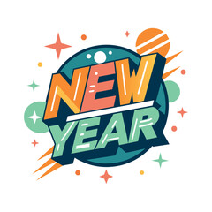 new year typograpy logo