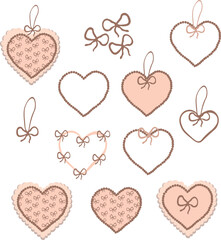 hearts cookies on valentine`s day pink and cute girl