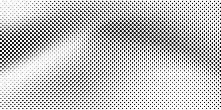 Dot gradation texture. Retro halftone gradient background.