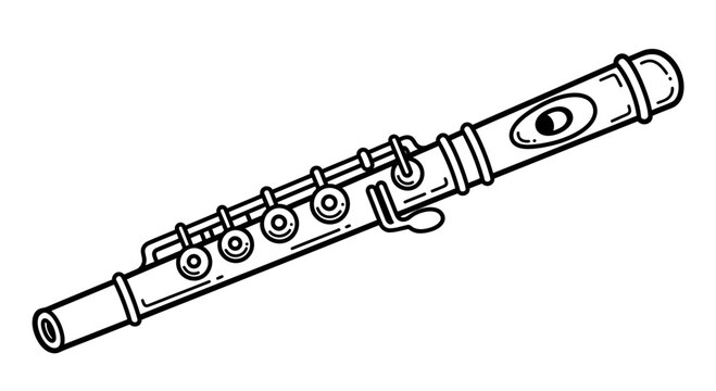 Elegant flute illustration showcasing precision detailing and musicality capturing melodic essence