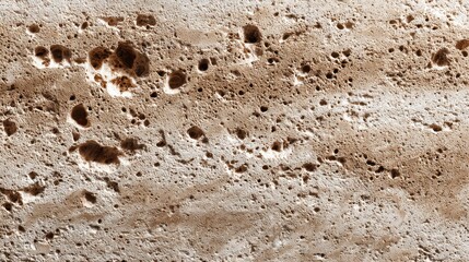 Beige Travertine stone wall texture with porous surface.