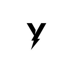 letter Y initial with flash thunder logo icon vector template