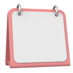 Empty calendar. 3D calendar. 3D illustration.