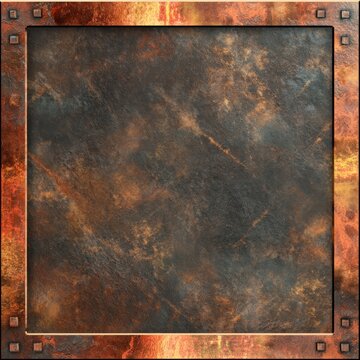 Abstract copper plate with textured background