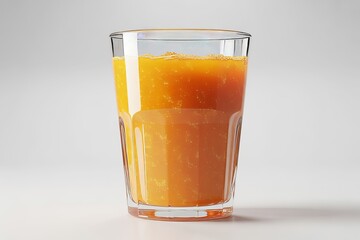 Tall glass of orange juice isolated on white background