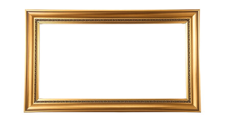 Fototapeta premium Ornate gold picture frame isolated on transparent background