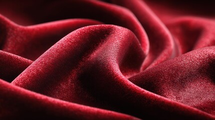 Red velvet fabric texture with dramatic folds.