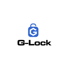 G lock initial logo icon vector template