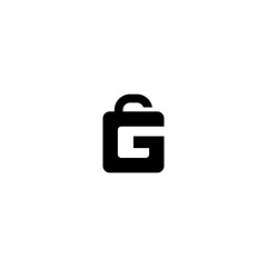 G lock initial logo icon vector template