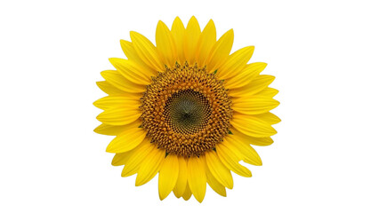 Fototapeta premium Bright Sunflower Blossom A Sunny Burst of Natural Beauty and Joy on White Background
