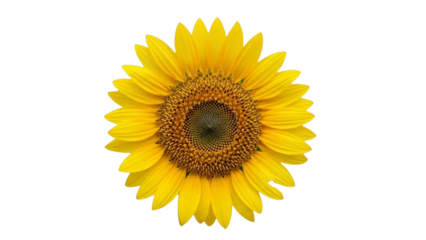 Bright Sunflower Blossom A Sunny Burst of Natural Beauty and Joy on White Background
