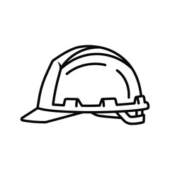 Hard Hat Safety Helmet Line Art Icon - Personal Protective Equipment Outline