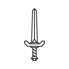 Simple Line Art Sword Icon