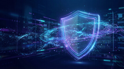 Cyber Security Shield: Digital Data Protection Network Concept