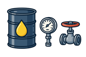 Oil storage drum with gauge and valve clearly illustrating industrial equipment related to fuel management and monitoring processes