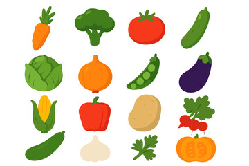 Colorful collection of fresh vegetables arranged in an appealing pattern on a white background