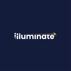 illuminate logo icon with shining star logo icon vector template