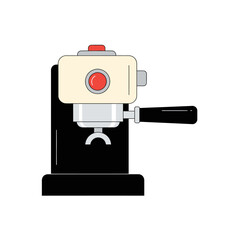 Stylized vector illustration of a retro coffee maker for digital design purposes