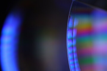 Blue liquid surface, oil stains movement, bright chemistry, surreal background, arctic blue rainbow, water surface, ink and water