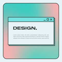 Futuristic element with retro color vector illustration. Vintage frame decoration.