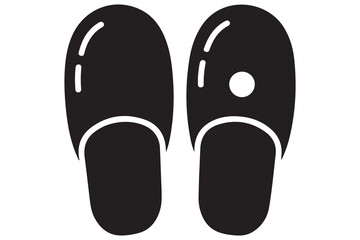 Beach flip flops icon  black silhouette vector

