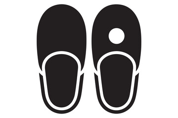 Beach flip flops icon  black silhouette vector
