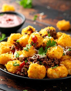 Loaded Tater Tots - A Delicious and Savory Snack.