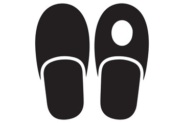 Beach flip flops icon  black silhouette vector

