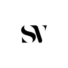 letter SV initial logo icon vector template