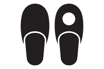 Beach flip flops icon  black silhouette vector
