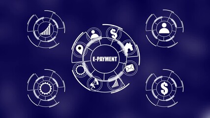 ''E-PAYMENT'' Return on investment financial growth concept. Business Technology. on investment concept with financial growth and business strategy icon. 4k video - Powered by Adobe